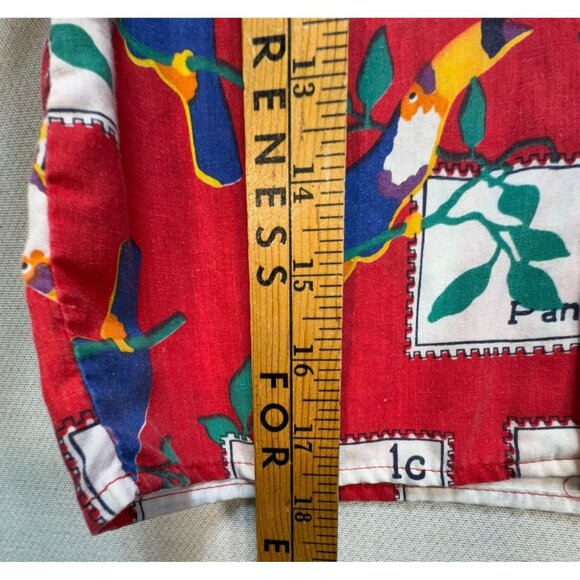 Vintage Stone Apparel Kids Boys Button-Up Shirt Size 7 Red Panama Toucan Casual - Picture 7 of 11